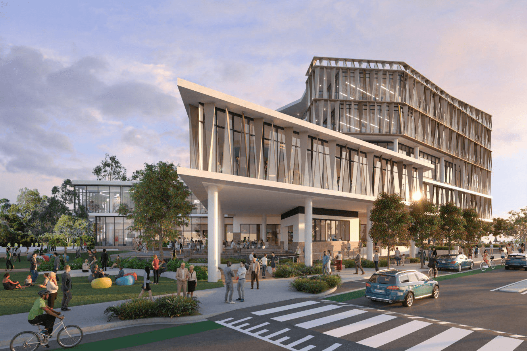 The above render is of the $110m Fraser Coast Council Chambers  and Public Library (Opening Q3 2026) that is nearing completion of  construction opposite the Property.